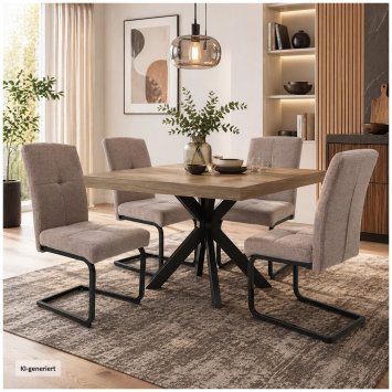 Schwingstuhl 4er Set Kinsey Braun