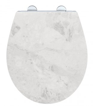 Premium WC-Sitz Mod. White Marble mit Relief, mit Absenkautomatik