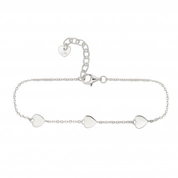 Armband 925 Sterling Silber rhodiniert Herz