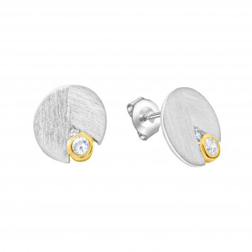 Ohrring 925 Silber vergoldet Zirkonia