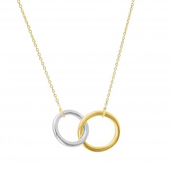 Halskette 925 Sterling Silber zweifarbig