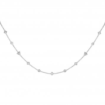 Halskette Choker 925 Silber rhodiniert mit Zirkonia