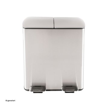 Mülleimer mit 2 Kammern Jannik 40 Liter Silber
