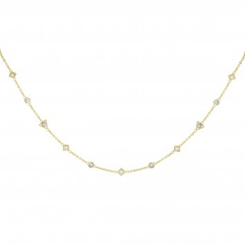 Halskette Choker 925 Silber vergoldet mit Zirkonia