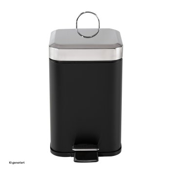 Treteimer eckig Jannik 3 Liter Schwarz Silber