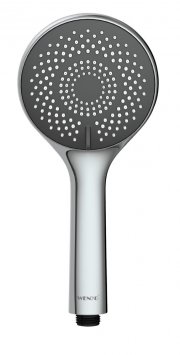 Duschkopf Watersaving Grau Ø 11 cm, Universal-Handbrause mit Wasserspar-System