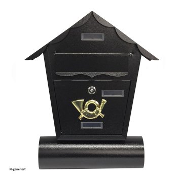 Briefkasten Amin Schwarz mit Zeitungsrolle