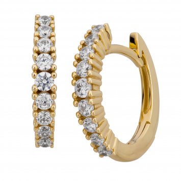 Ohrringe Gold 333 mit 18 weißen Zirkonia-Steinen