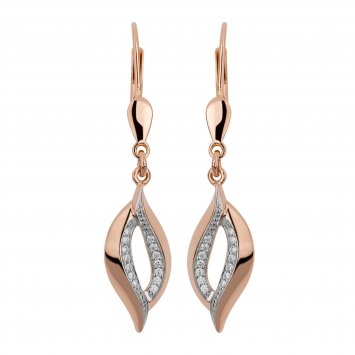 Ohrringe 585 Gold rosé mit 28 Brillanten 0,10ct.