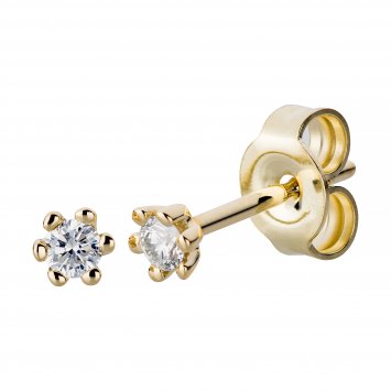 Ohrringe Gold 585 mit 2x Brillant zus. 0,10ct.
