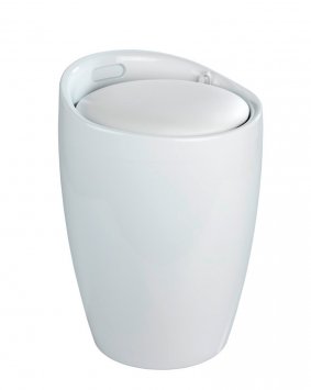 Hocker Mod. Candy White, mit abnehmbarem Wäschesammler