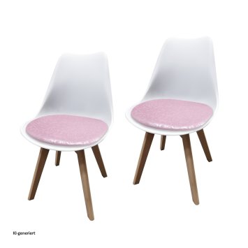 Stuhl Atlanta Weiß, PU Rosa Muster