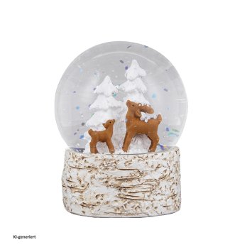 Schneekugel Rehfamilie