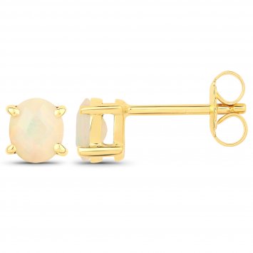 Ohrstecker 925-Sterling Silber vergoldet Glänzend Opal