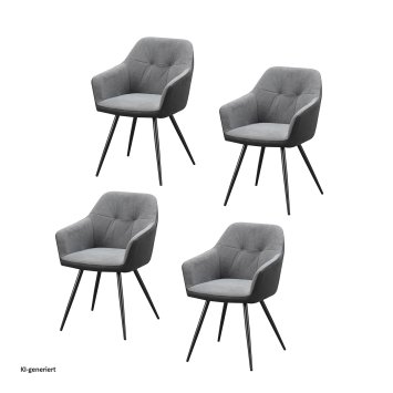 Esszimmerstuhl 4er Set Anthrazit/Grau Joschka