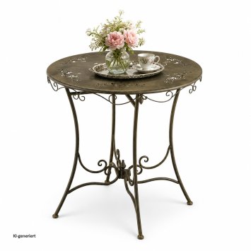 Runder nostalgischer Metalltisch Lily
