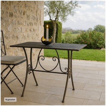 Gartentisch Metalltisch Rostoptik Rechteckig dekorativ Vintage