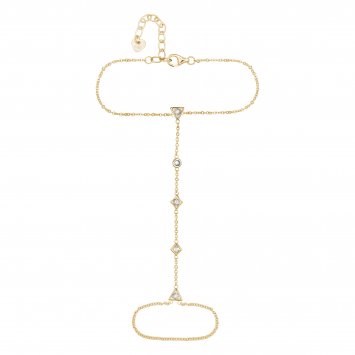 Handkette 925 Silber vergoldet mit Zirkonia