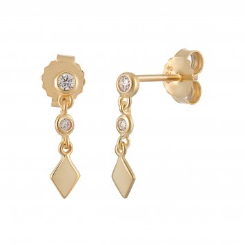 Ohrringe 925 Sterling Silber vergoldet Boho Zirkonia