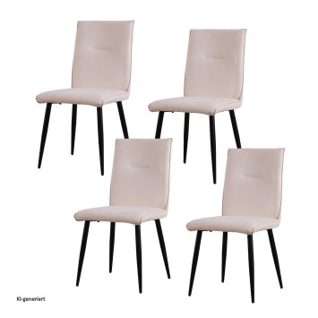 Esszimmerstuhl 4er Set Creme Salinas