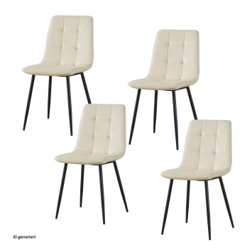 Esszimmerstuhl 4er Set Creme Mesa