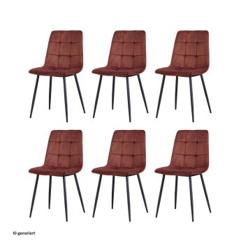 Esszimmerstuhl 6er Set Braun Mesa