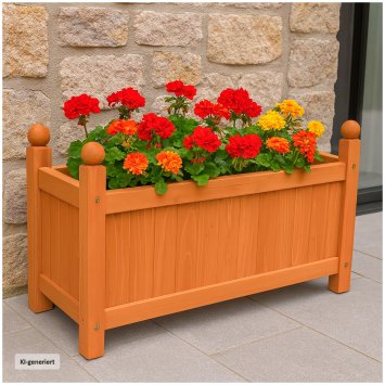 Holz-Pflanzkasten in Braun Blumenkübel für Garten, Terrasse und Balkon