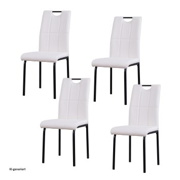 Esszimmerstuhl Denton Kunstleder Weiß 4er-Set