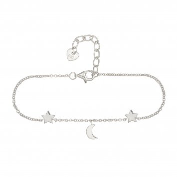 Armband 925 Sterling Silber rhodiniert Sterne Mond