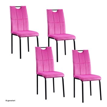 Esszimmerstuhl Denton Samt Pink 4er-Set