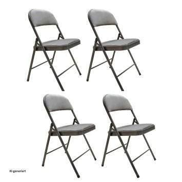 Klappstuhl 4er Set Grau