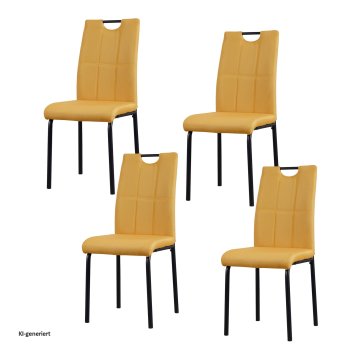 Esszimmerstuhl Denton Webstoff Gelb 4er-Set