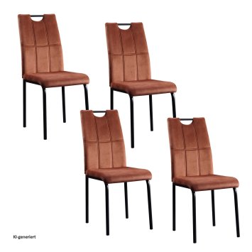 Esszimmerstuhl Denton Samt Braun 4er-Set