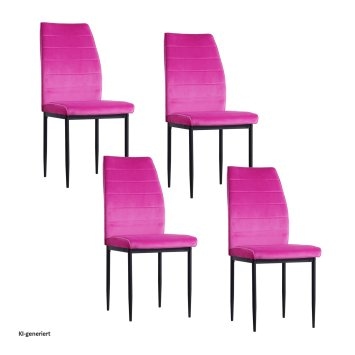 Esszimmerstuhl Madison Samt Pink 4er-Set