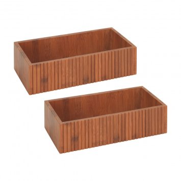 Aufbewahrungsbox Mod. Mera, 2er Set, aus geräuchertem Bambus