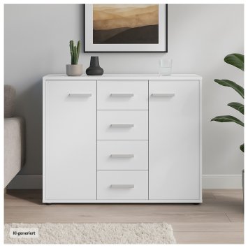 Sideboard Nina mit 4 Schubladen Weiß