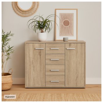 Sideboard Nina mit 4 Schubladen Sonoma