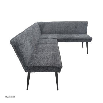 Eckbank 195 x 154 cm Anthrazit Mesilla kurzer Schenkel rechts