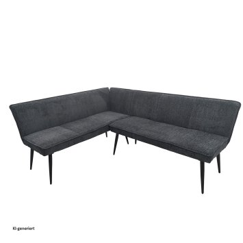 Eckbank 154 x 195 cm Anthrazit Mesilla kurzer Schenkel links