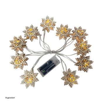 Lichterkette mit 10 LED Schneeflocken