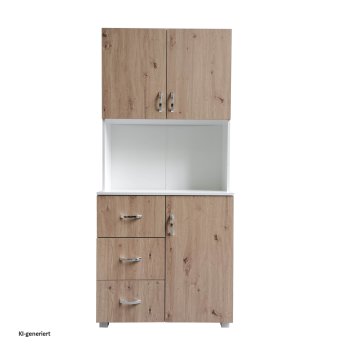 Küchenschrank Weiß Artisaneiche Blanca