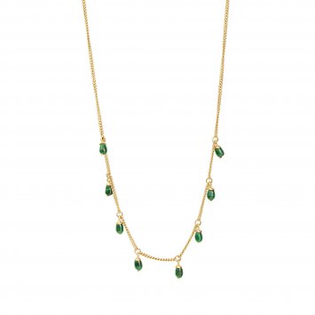 Anhänger mit Kette 925 Sterling Silber vergoldet Malachit