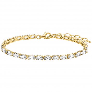 Armband 925/- Sterling Silber vergoldet  26 Zirkonia 19,5cm