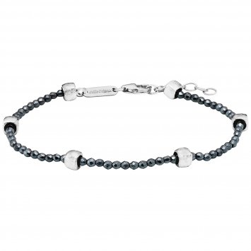 Armband 925/- Sterling Silber rhodiniert  Hämatit grau 19cm