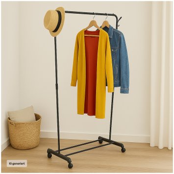 Kleiderständer mit Rollen Rollgarderobe für Schlafzimmer oder Flur