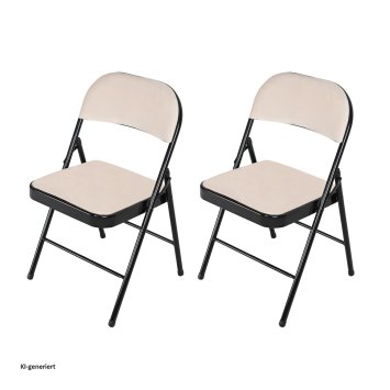 Klappstuhl Wedigo Velvet Beige 2er-Set