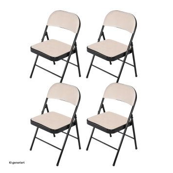 Klappstuhl Wedigo Velvet Beige 4er-Set