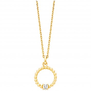 Anhänger mit Kette 925/- Sterling Silber vergoldet  1 Zirkonia