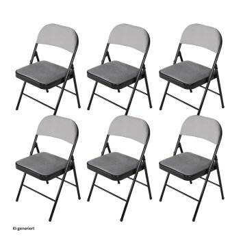 Klappstuhl Wedigo Velvet Grau 6er-Set