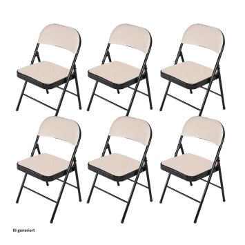 Klappstuhl Wedigo Velvet Beige 6er-Set